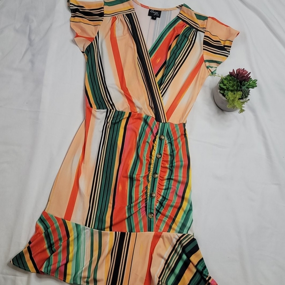 Beige by eci multicolored dress sz Med - Picture 6 of 10